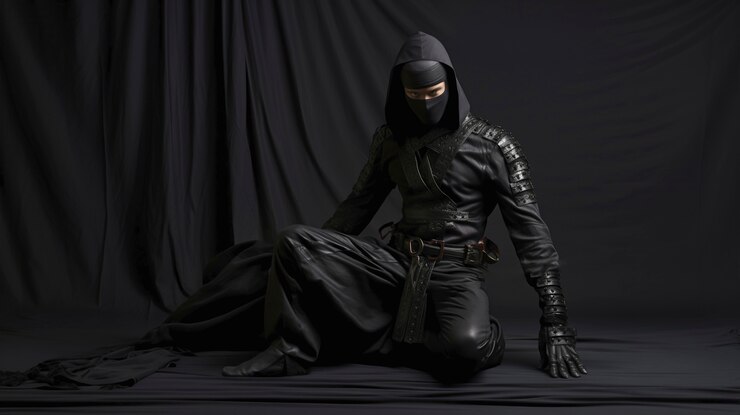 Foto grátis retrato fotorrealista de um guerreiro ninja