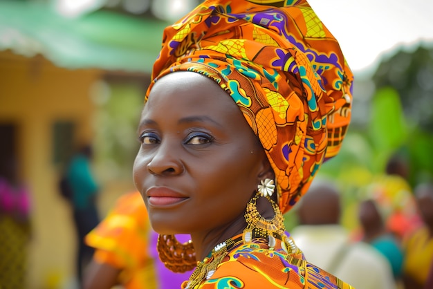 Foto grátis retrato fotorrealista de uma mulher africana