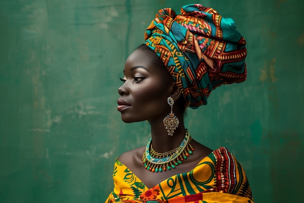 Foto grátis retrato fotorrealista de uma mulher africana