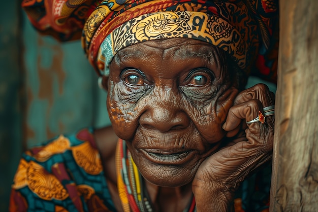 Retrato fotorrealista de uma mulher africana