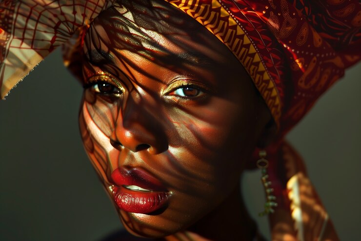 Foto grátis retrato fotorrealista de uma mulher africana