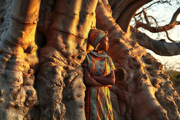 Foto grátis retrato fotorrealista de uma mulher africana