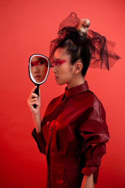 Retrato surrealista de mulher elegante