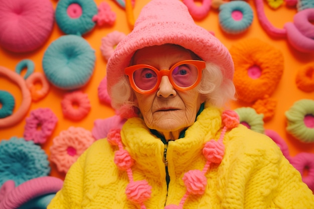 Foto grátis retrato vibrante de pessoa em ambiente brilhante