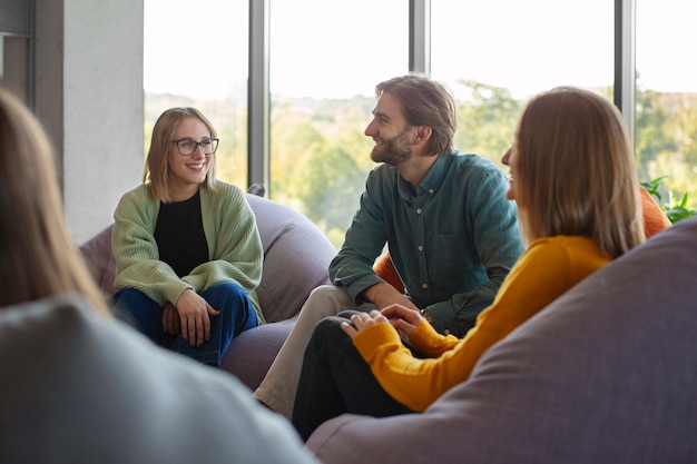 Reunião de terapia de grupo autêntica