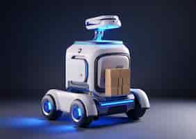 Foto grátis robô de entrega 3d a trabalhar
