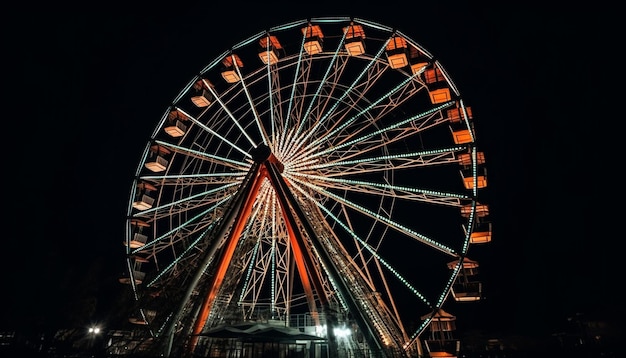 Foto grátis roda giratória de alegria na noite de carnaval gerada por ia