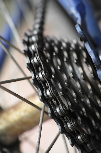 Rodas dentadas de uma bicicleta