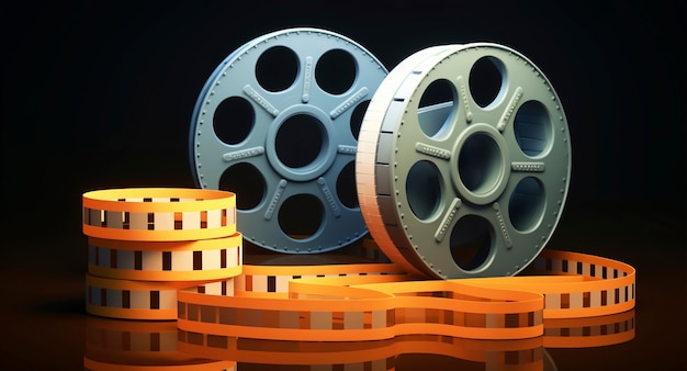 Foto grátis rolo de filme de cinema 3d