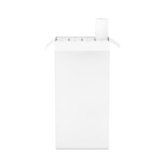 Rolos de papel de parede em caixa de papelão como estilo de argila em um fundo branco. renderização 3d