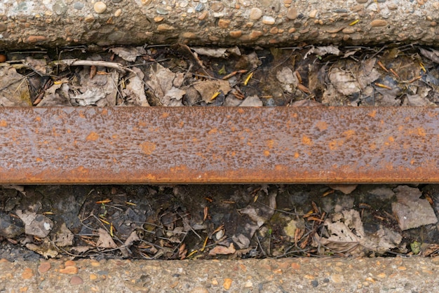 Foto grátis rua de asfalto com trilhos de trem