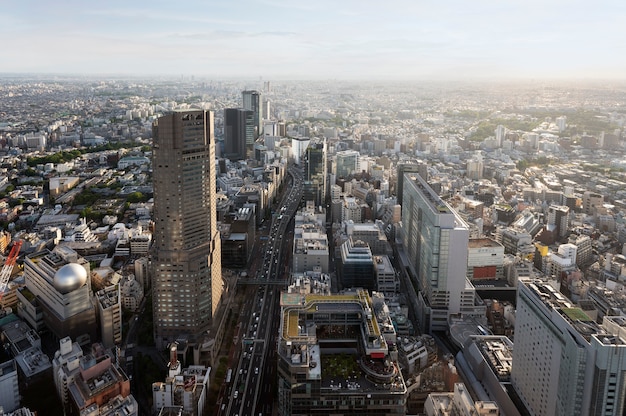 Foto grátis ruas bonitas da cidade de alto ângulo