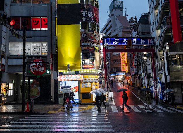 Ruas de paisagem urbana do Japão