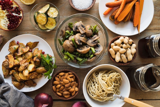 Saborosa variedade de comida de ação de graças