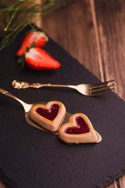 Saborosos biscoitos com geléia