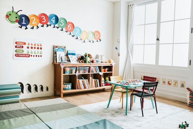 Sala de aula de design de interiores de jardim de infância