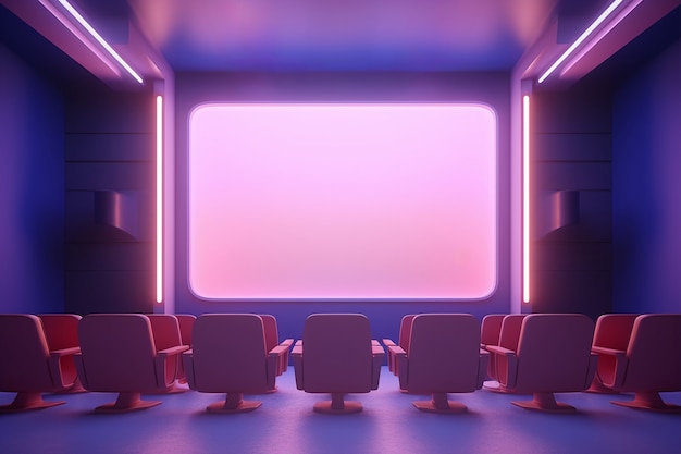 Sala de cinema 3d com assentos