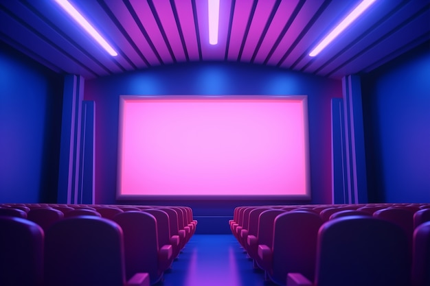 Sala de cinema 3d com assentos