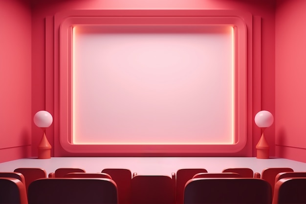 Foto grátis sala de cinema 3d com assentos