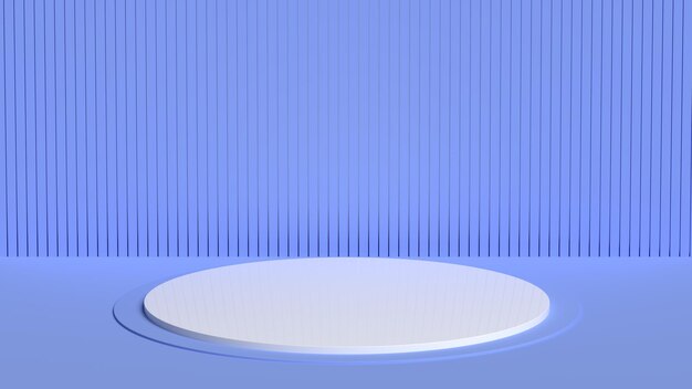 Sala de composição minimalista iluminação de estúdio pedestal demonstração 3d render