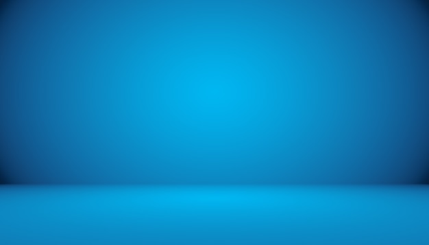 Sala vazia de fundo abstrato gradiente azul com espaço para seu texto e imagem