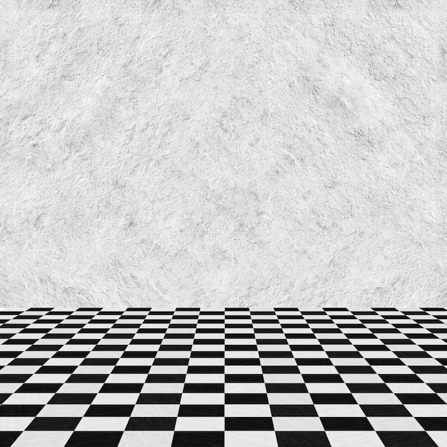 sala vazia parede cinza e pavimento quadrado