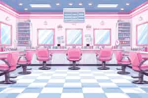 Foto grátis salão de beleza com equipamentos de cosmetologia em estilo anime