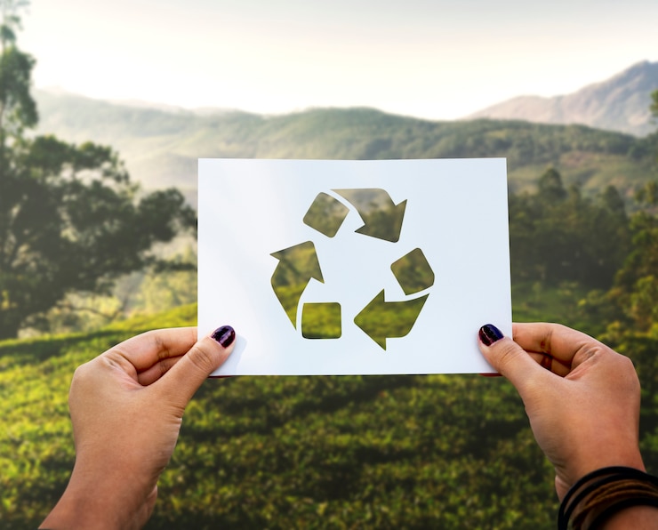 Foto grátis salve o mundo ecologia conservação ambiental papel perfurado reciclar