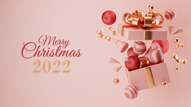 Saudações de feliz natal 2022 com presentes