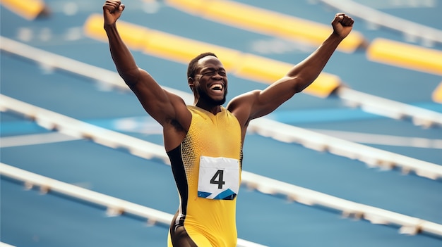 Foto grátis scene from the olympic games tournament with athletes competing