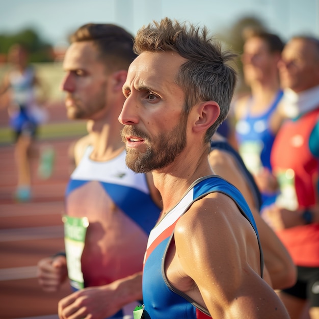 Foto grátis scene from the olympic games tournament with athletes competing