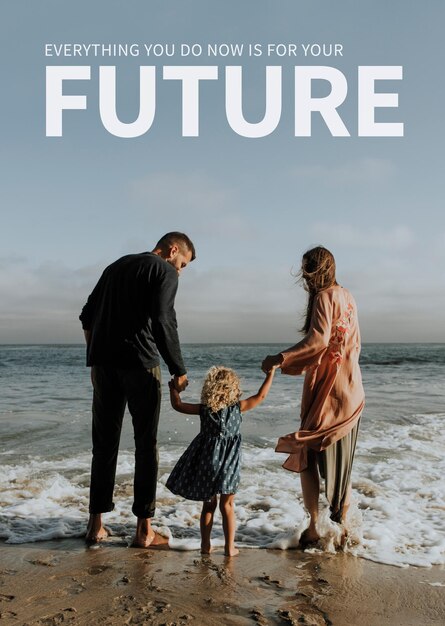 Seguro de saúde familiar para seu futuro cartaz de anúncio