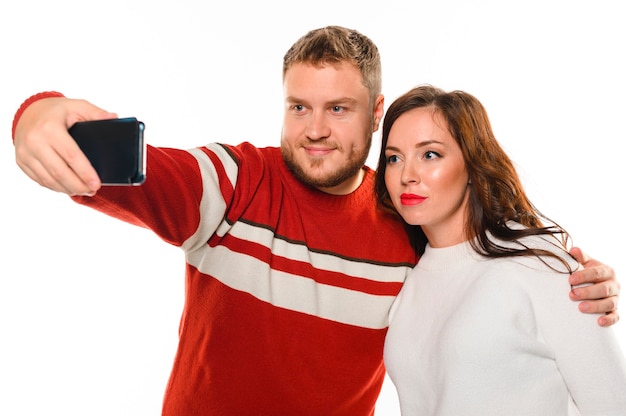 Selfie de modelos felizes de natal