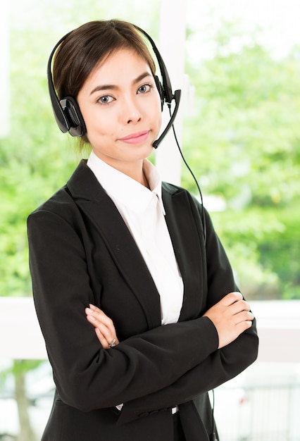 Serviço de atendimento ao cliente mulher