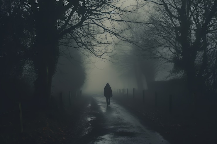 Foto grátis silhueta de homem na estrada vazia
