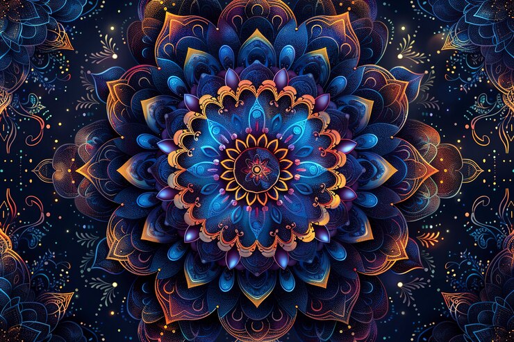 Foto grátis símbolo de mandala de estilo de arte digital