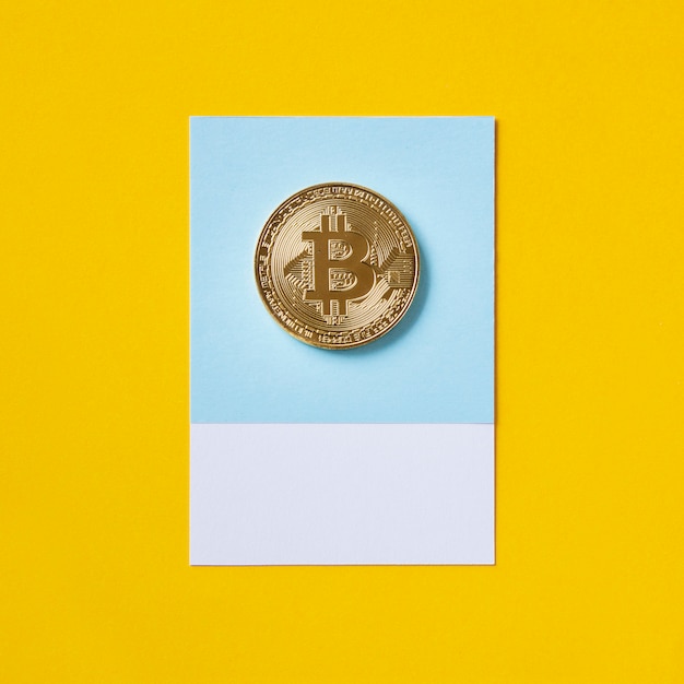 Símbolo de moeda econômica de bitcoin ouro
