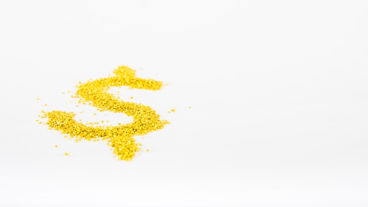 Foto grátis símbolo do dólar no fundo branco