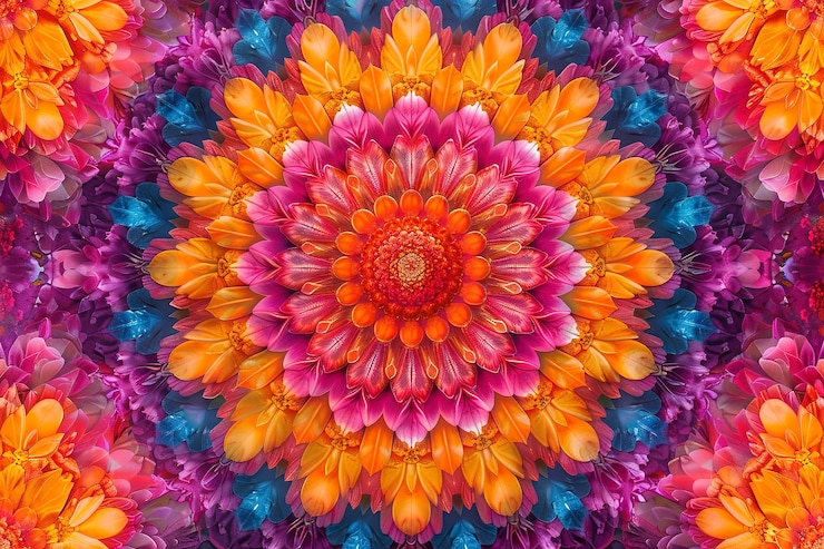 Foto grátis símbolo geométrico de mandala em estilo de arte digital