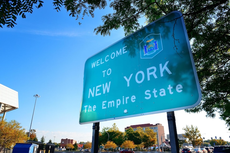 Foto grátis sinal de boas-vindas de nova york
