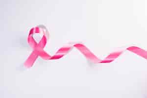 Foto grátis sinal de câncer de fita rosa em branco
