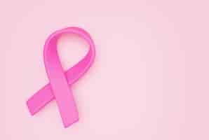 Foto grátis sinal de conscientização de câncer de mama de fita rosa ou ilustração 3d de símbolo