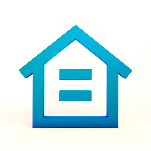 Foto grátis sinal de ícone de casa na frente em fundo branco