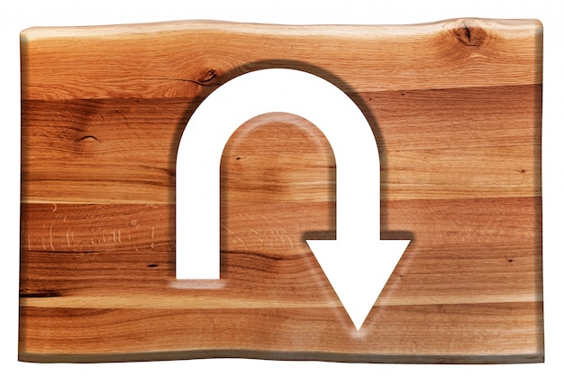 Sinal de madeira com o símbolo