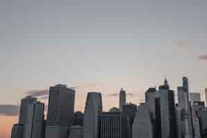 Foto grátis skyline do distrito financeiro de new york city