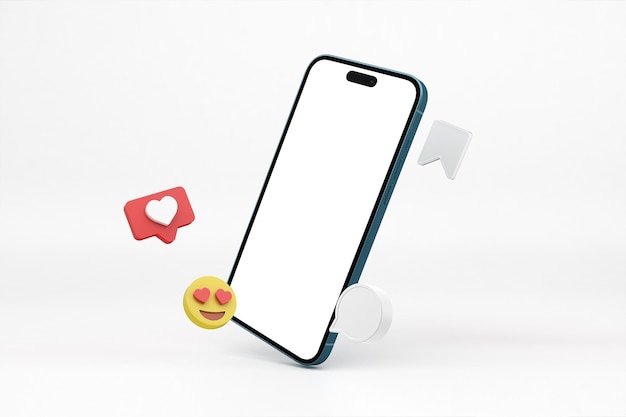 Smartphone com ícones de redes sociais