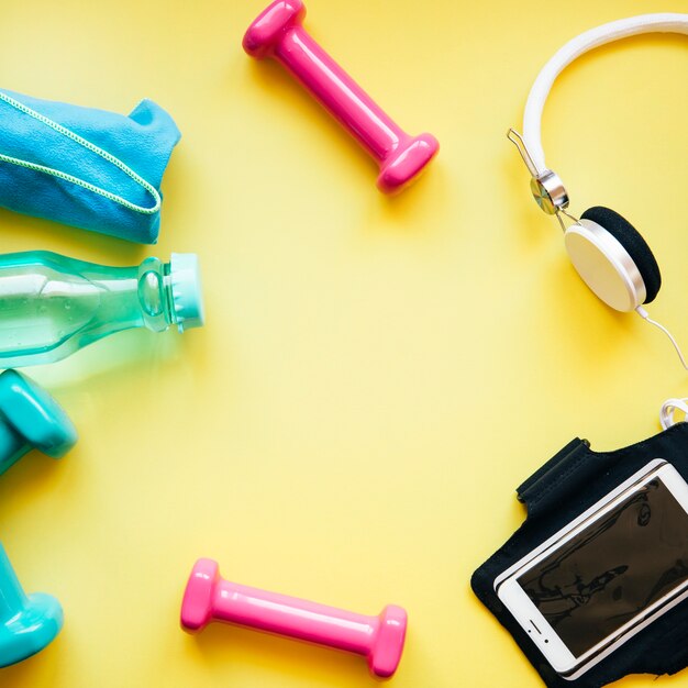 Smartphone e equipamento esportivo
