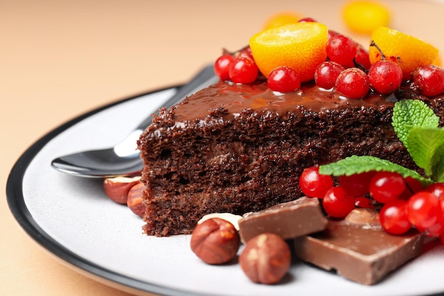 Foto grátis sobremesa saborosa bolo de chocolate conceito de sobremesa deliciosa