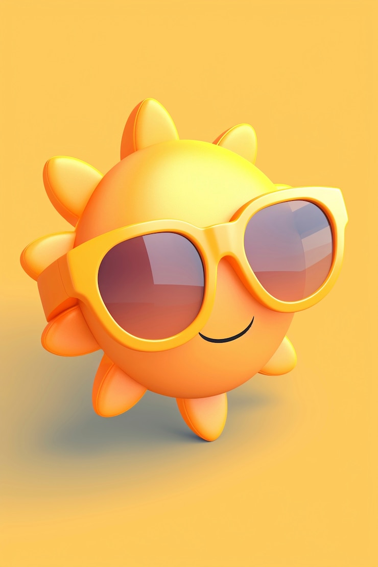 Foto grátis sol 3d em estúdio