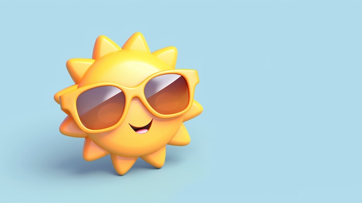 Foto grátis sol em 3d no estúdio